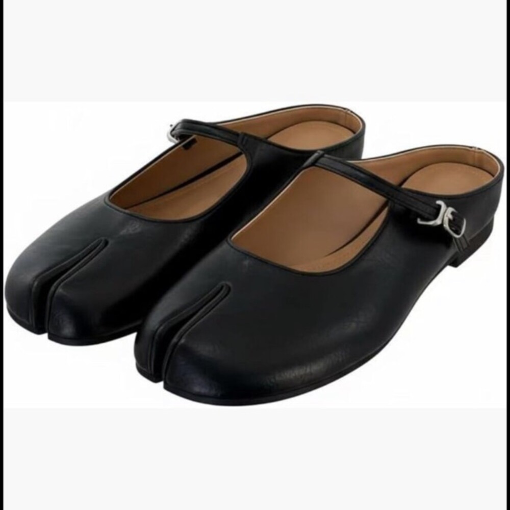 Split Toe Tabi Mules Mary Jane Slip-On Flats Comfortable Lightweight Casual